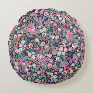 Cojín Redondo Diseño de flores de primavera. Patrón floral sin f