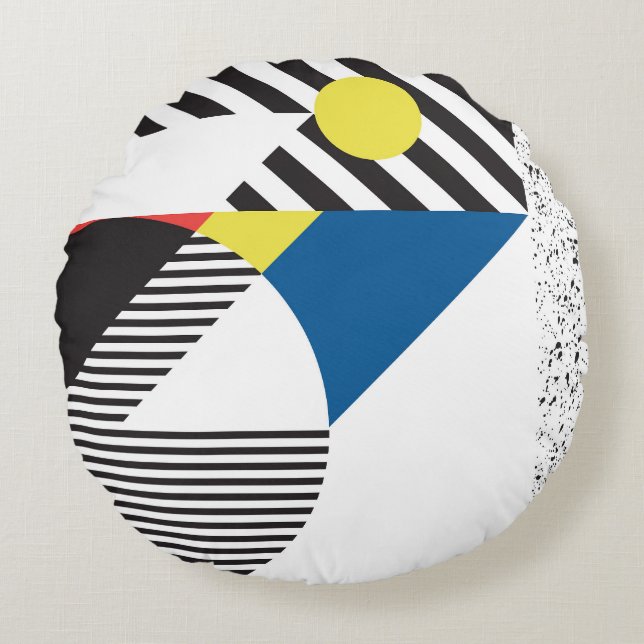 Cojín Redondo Diseño de fondo de estilo retro moderno (Anverso)