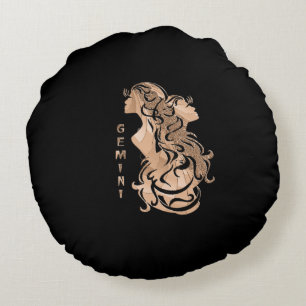 Cojín Redondo Diseño de Gemini Zodiac
