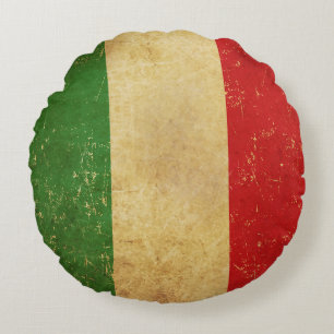 Cojín Redondo Diseño de Grunge de la bandera italiana