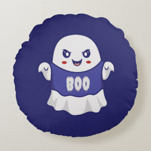 Cojín Redondo Diseño de ilustración divertida de fantasma espelu
