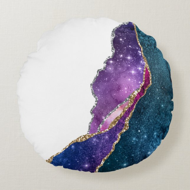 Cojín Redondo Diseño de la serie Galaxy Agate 6  (Anverso)