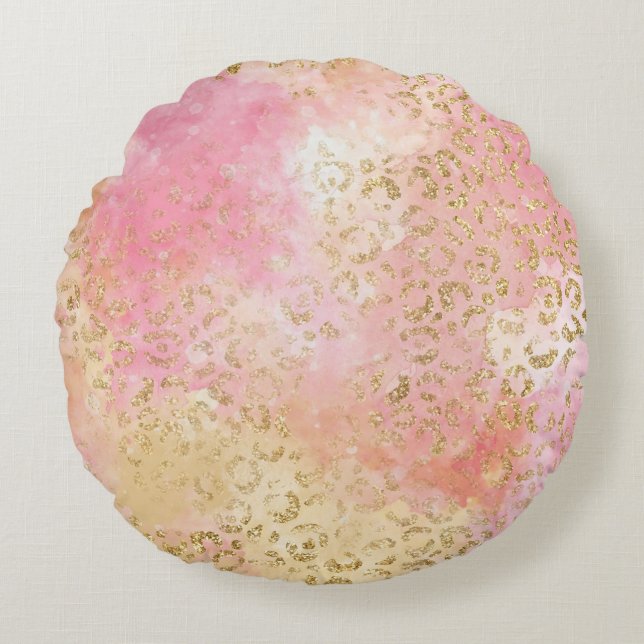 Cojín Redondo Diseño de la serie Leopard Paint 13 (Anverso)