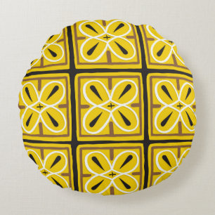 Cojín Redondo Diseño de mosaicos ornamentales vintage