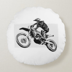 Cojín Redondo Diseño de Motocross Racer