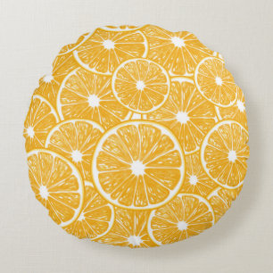 Cojín Redondo diseño de patrón de rodajas de naranja