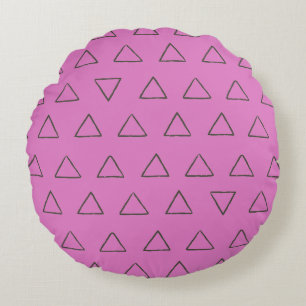 Cojín Redondo Diseño de Patrón de Triángulos Minimalista