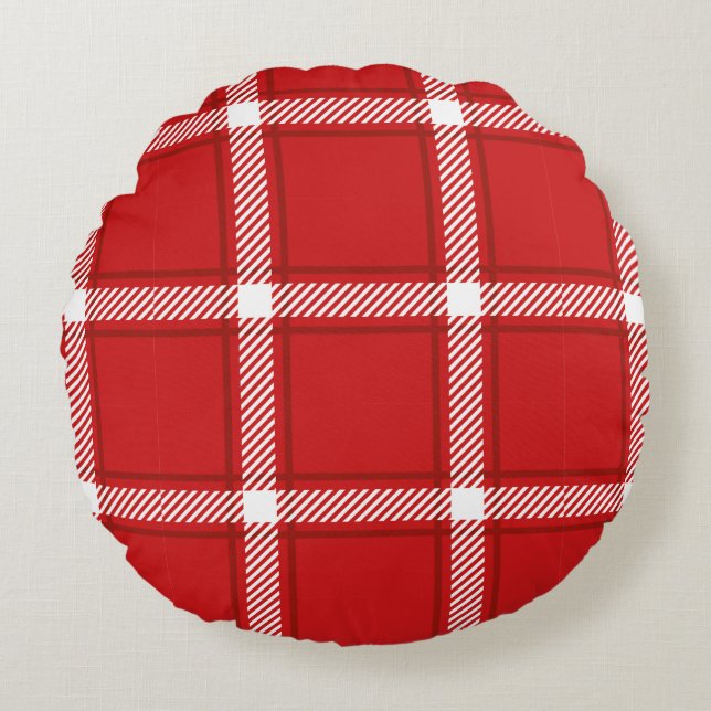 Cojín Redondo Diseño de patrones abstractos cuadrados sin inconv (Anverso)