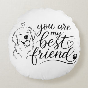 Cojín Redondo Diseño de Perro Mejor Amigo