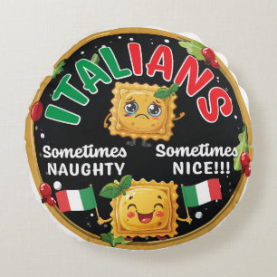 Cojín Redondo Diseño de Ravioli Naughy Ntrina Italiana