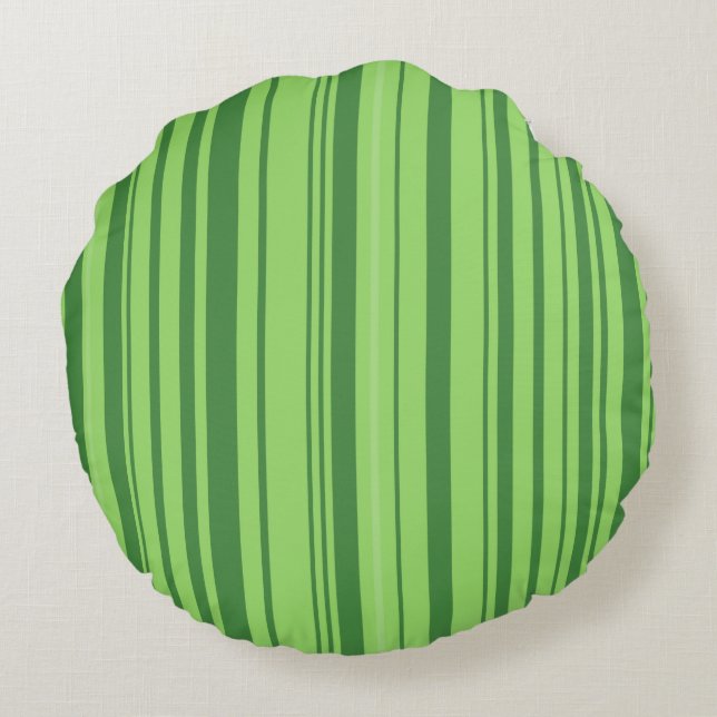 Cojín Redondo Diseño de sandía verde roja (Reverso)