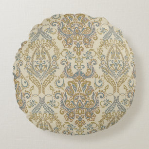 Cojín Redondo Diseño de textura de Floral Vintage. Damask Seamle