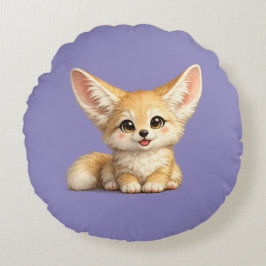 Cojín Redondo Diseño de vibraciones positivas de zorro fennec fe