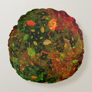 Cojín Redondo Diseño decorativo colorido de otoño