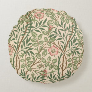 Cojín Redondo Diseño del "Briar dulce" para el papel pintado,