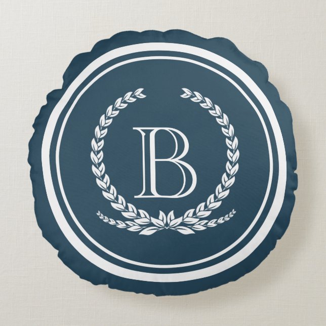 Cojín Redondo Diseño del monograma (Anverso)