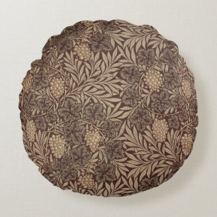 Cojín Redondo Diseño del papel pintado de la "vid", 1873