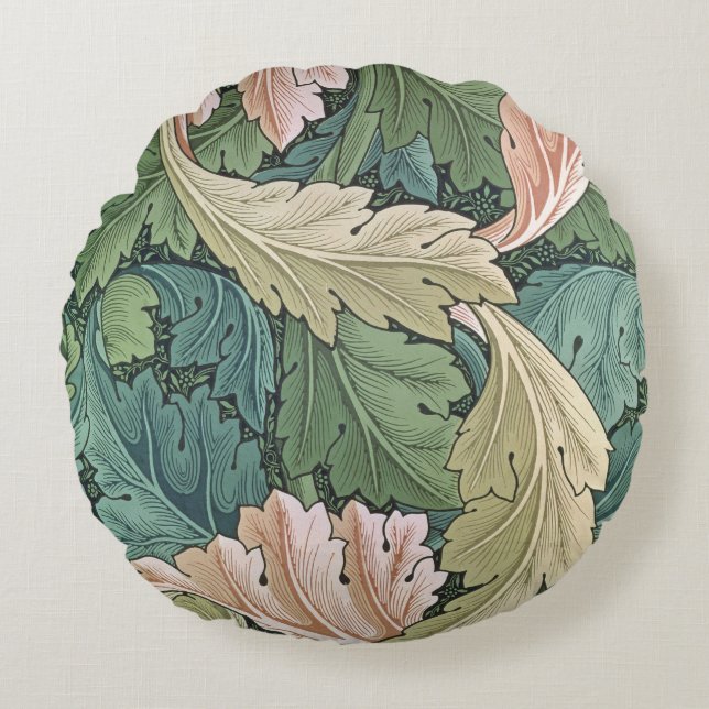 Cojín Redondo Diseño del papel pintado del "Acanthus", 1875 (Anverso)