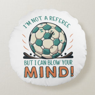 Cojín Redondo Diseño divertido de fútbol