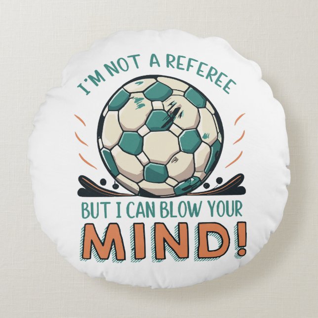 Cojín Redondo Diseño divertido de fútbol (Anverso)