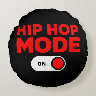 Cojín Redondo Diseño divertido de hip hop para hombres mujeres H