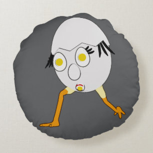 Cojín Redondo Diseño divertido del personaje de huevo RG y RA