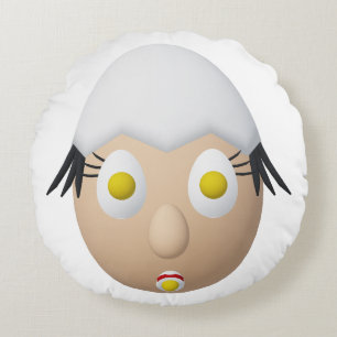 Cojín Redondo Diseño divertido del personaje de huevo RG y RA