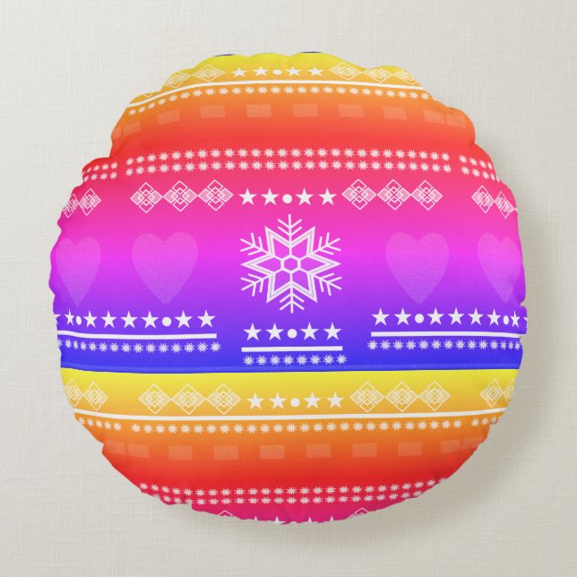 Cojín Redondo diseño escandinavo, estilo rural (Anverso)