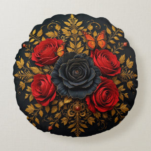 Cojín Redondo Diseño floral elegante