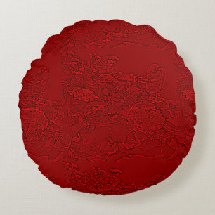 Cojín Redondo Diseño Floral Rojo Lantana