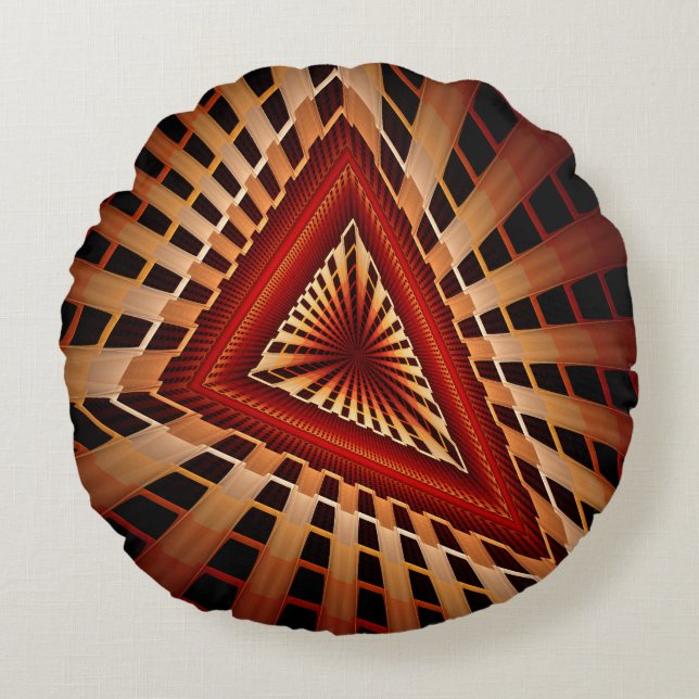 Cojín Redondo Diseño gráfico fractal moderno de 3D Fantasy Netwo (Anverso)