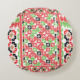 Cojín Redondo Diseño impreso del bordado palestino Tatreez