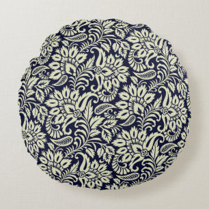 Cojín Redondo Diseño indio de cosecha de flores