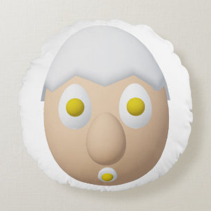 Cojín Redondo Diseño lindo de personaje de huevo extravagante de