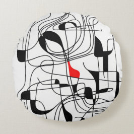 Cojín Redondo Diseño lineal contemporáneo