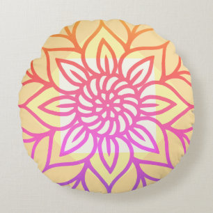 Cojín Redondo Diseño Mandala Color claro