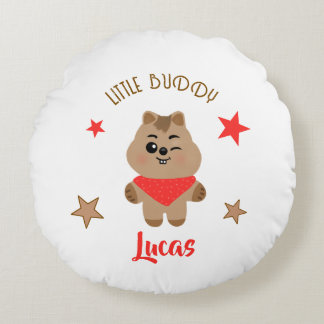 Cojín Redondo Diseño Personalizado de Quokka Pequeño Amigo Adora