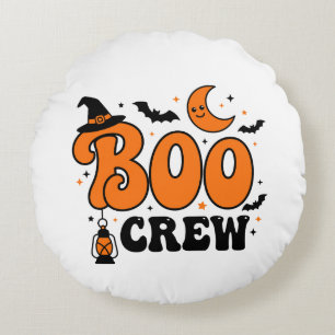 Cojín Redondo Diseño Retro Lindo de la Tripulación Boo de Hallow