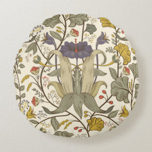 Cojín Redondo Diseño retro vertical sin fisuras.