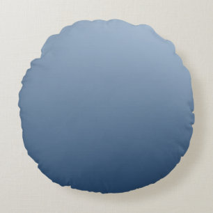 Cojín Redondo Diseño sutil de azul ahumado de claro a oscuro