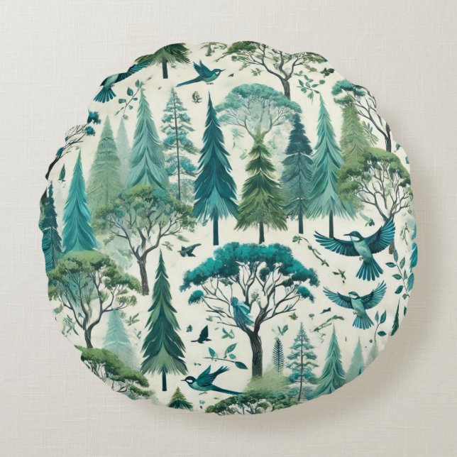 Cojín Redondo Diseño transparente inspirado en la naturaleza (Anverso)