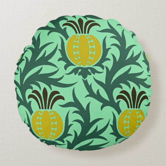 Cojín Redondo Diseño victoriano #6 en VictoriaShaylee (Anverso)