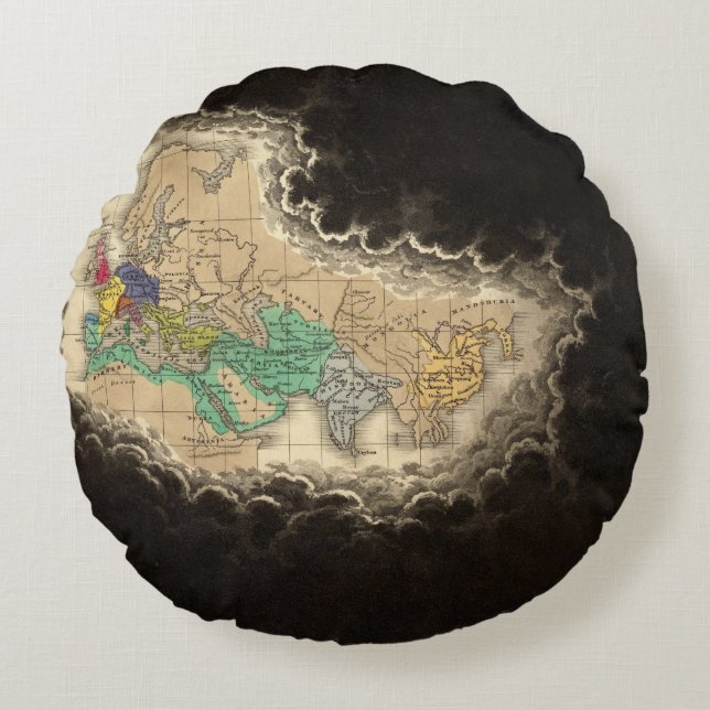 Cojín Redondo Disolución del imperio del ANUNCIO de Carlomagno (Anverso)