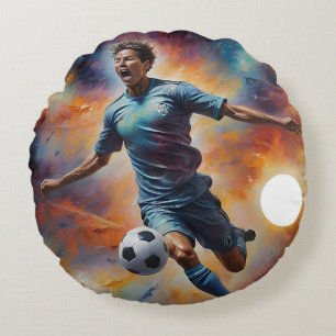 Cojín Redondo Disparo de futbol de nebulosa espacial