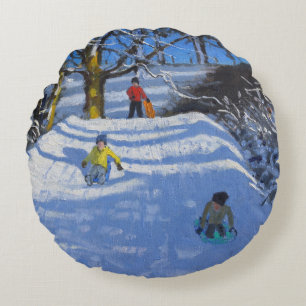 Cojín Redondo Diversión en el verde Derbyshire 2014 del lavado