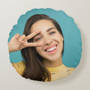 Cojín Redondo Diversión Personalizada Tu Face Personalizado Fot