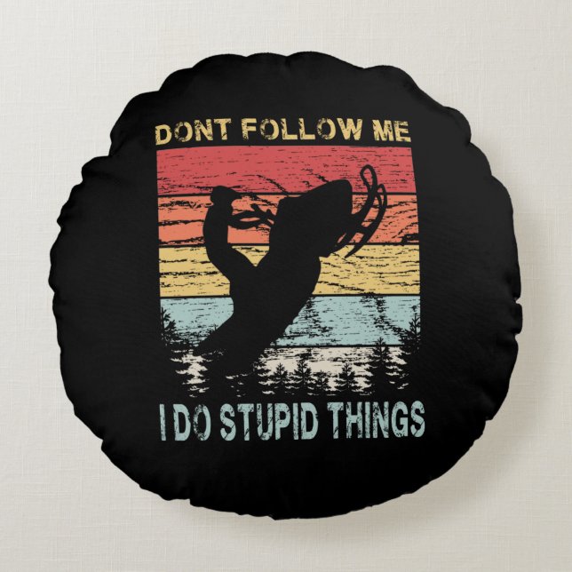 Cojín Redondo Divertida moto de nieve (Anverso)