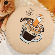 Divertida Rústica Boho Café Amante Gatos Beige Aco
