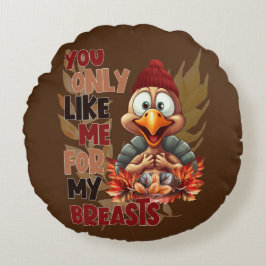 Cojín Redondo Divertido Día de Acción de Gracias en Turquía