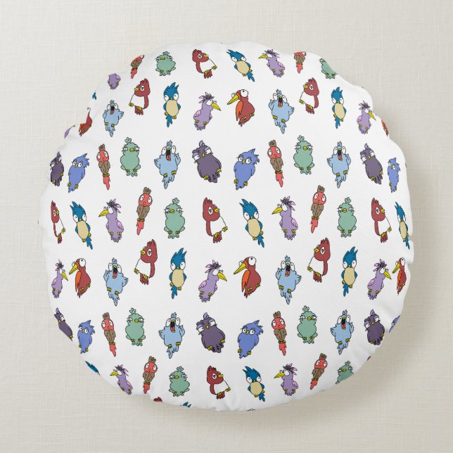 Cojín Redondo Divertido y colorido decorativo (Anverso)